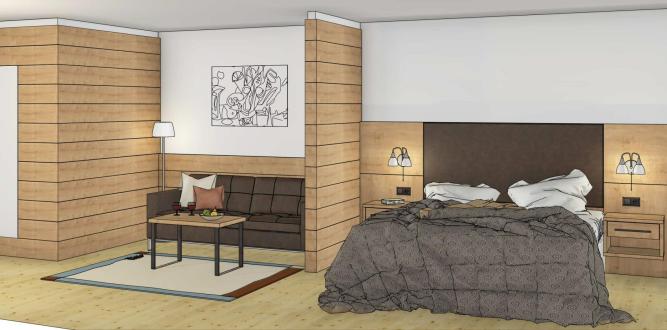 Drawing of the Standard Double Room